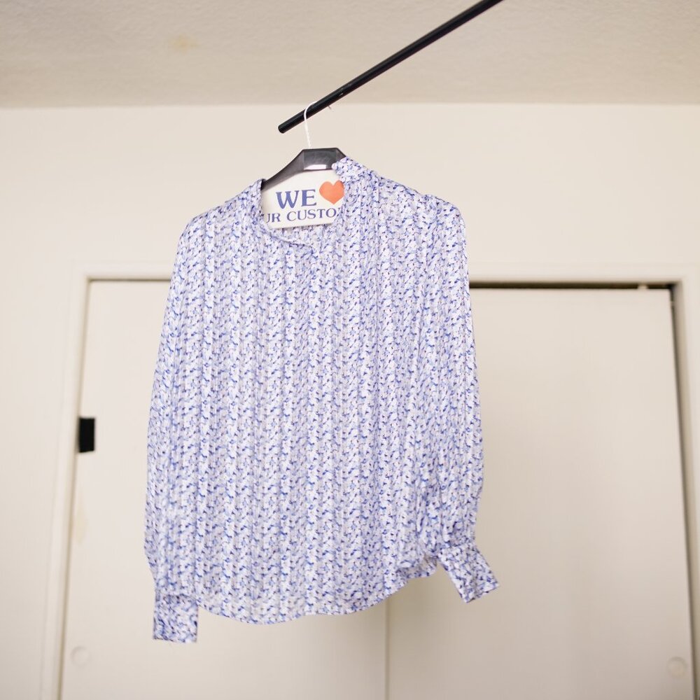 Floral Blue Blouse